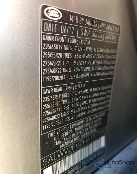 2017 Land Rover Range Rover Sport Hse Dynamic from USA, damaged, VIN SALWV2FV2HA157389